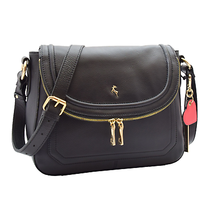 DR306 Women&#39;s Genuine Leather Crossbody Bag Black - £96.30 GBP