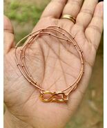 8 inch Pure Copper Thin Snake Chain With round spacer Bracelet, Healing ... - $18.61