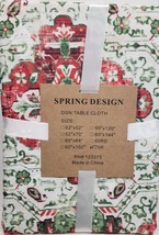 Printed Fabric Tablecloth,70&quot; Round (4-6 people) CHRISTMAS FLOWERS DESIG... - $21.77