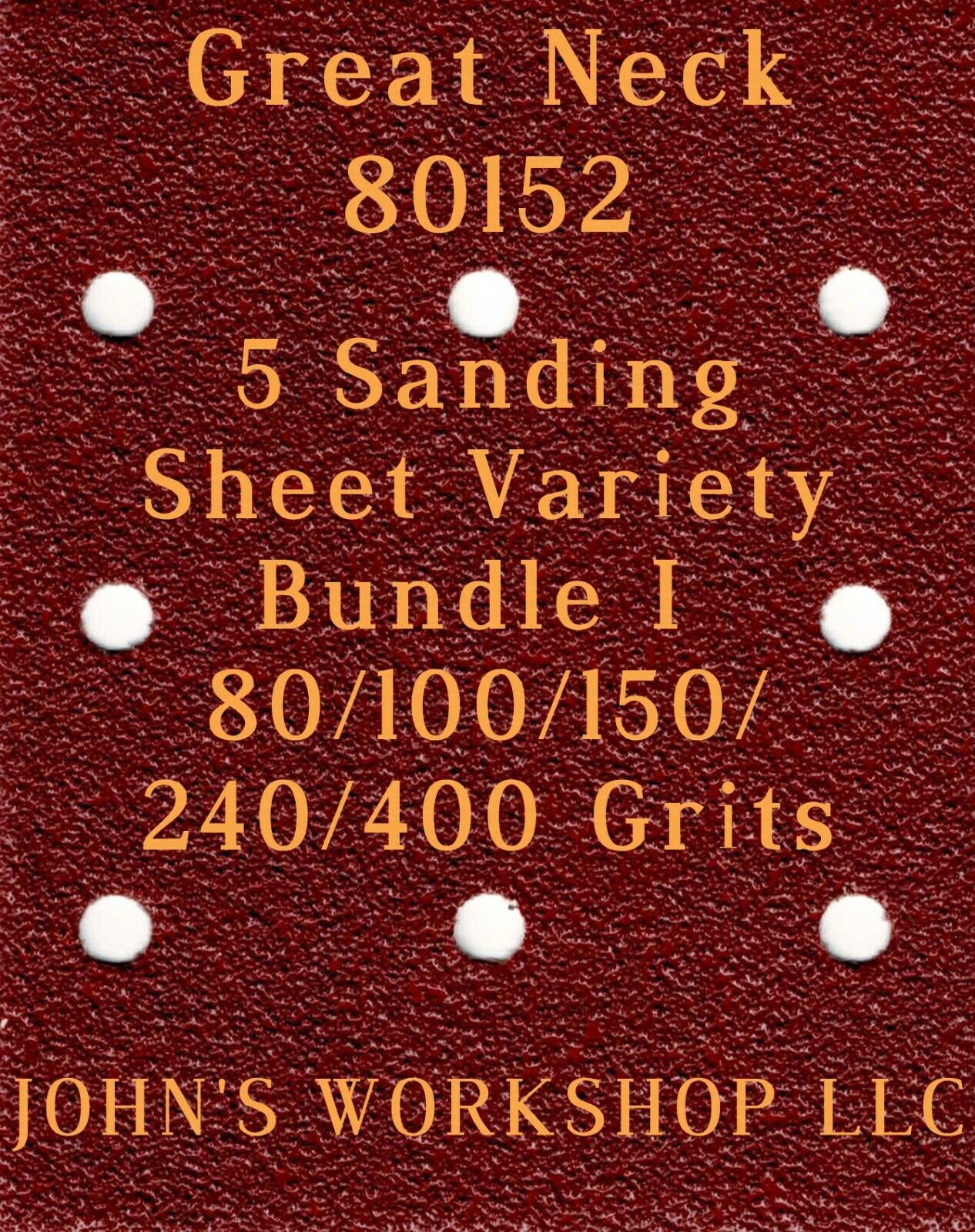 Great Neck 80152 - 80/100/150/240/400 Grits - 5 Sandpaper Variety Bundle I - $4.99