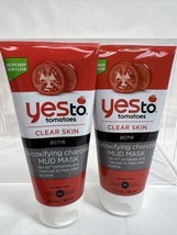 (2) Yes To Tomatoes Clear breakout Detoxifying Charcoal Mud Mask 2oz - £5.58 GBP