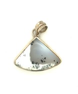 Vintage Sterling Signed 925 Modern Triangle Shape Dendritic Agate Stone ... - $122.14 CAD