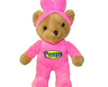 PEEPS PINK TEDDY BEAR STUFFED ANIMAL JUST BORN 2014 12&quot; BUNNY COSTUME PL... - $10.80