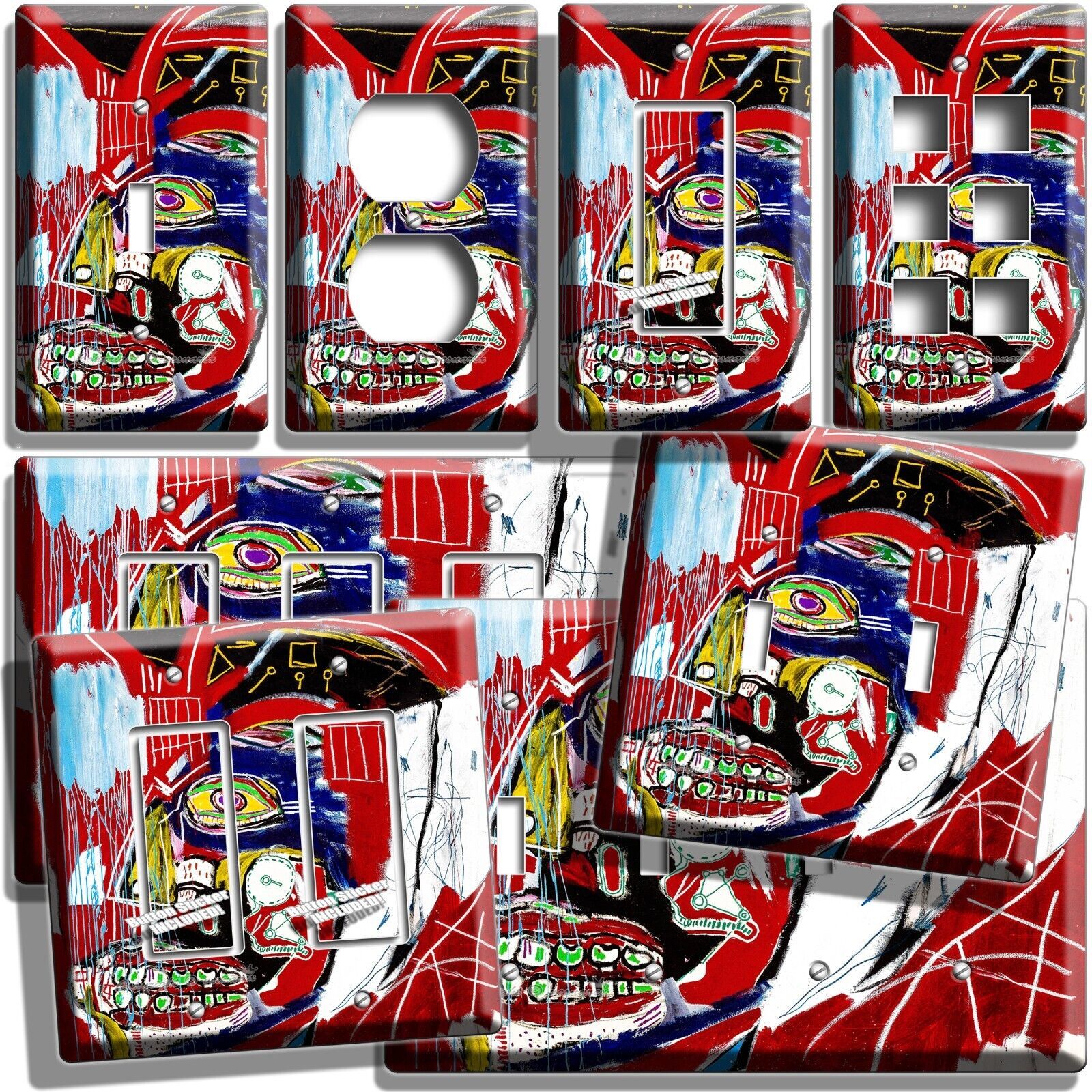 IN THIS CASE MICHEL BASQUIAT ART INSPIRED LIGHT SWITCH OUTLET STUDIO WALL PLATES