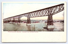 Postcard Poughkeepsie Bridge Across Hudson River New York Glitter Mica Embossed - £2.81 GBP