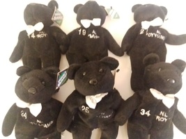 Salvinos Bammers MLB Tuxedo Bean Bears Set of 6 1998 9" Tall Mint With All Tags - £117.94 GBP