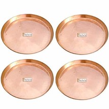 Prisha India Craft Pure Copper Plain Dinner Thali Plate, Serveware &amp; Dinnerware  - £101.68 GBP