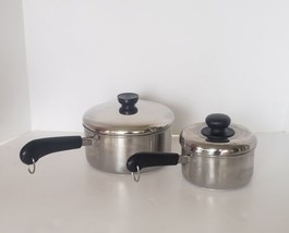Revere Ware 2Qt &amp; 1Qt Sauce Pan Pot Lot Stainless Steel With Lids  USA - £23.08 GBP