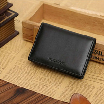 Genuine Leather Bifold Money Clip Wallet for Black Men - $20.27