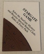 Stargate Trading Card Vintage 1994 #4 Of 12 Stargate Game Card - £1.53 GBP
