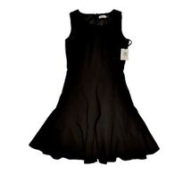 NEW Calvin Kline Black Twirl Dress Size 8 Lined Sleeveless Full Skirt Ta... - $29.89