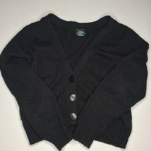 Cabin Creek Women&#39;s Sweater Cardigan Black Size Large Buttons Medium Knit V Neck - £31.69 GBP