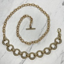 Gold Tone Open Circle Hoop Chain Link Belt OS One Size - £15.49 GBP