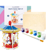 Allessimo 3D Paint Puzzle Reality Wooden (Carousel 43pcs) Model Paint Kit  - £22.87 GBP