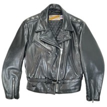 Schott Perfecto 116W Motorcycle Jacket 3 Star Leather Vtg 80s Womens 12 USA - £223.90 GBP