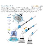 TasvacTech Electric Spin Scrubber 450RPM Cordless Shower Cleaner with 5 ... - $60.27 CAD