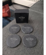 4- Black Slate Hard Rock Casino Drink Coasters With Box - $517.75 MXN
