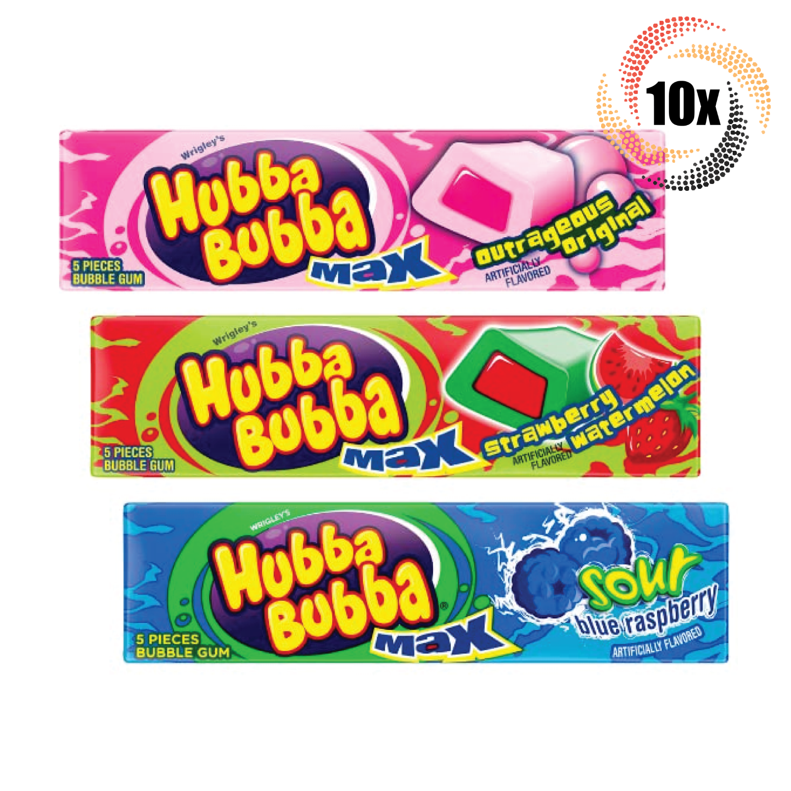 10x Packs Wrigley's Hubba Bubba Variety Bubble Gum ( 5 Piece Packs ) Mix & Match - $15.59