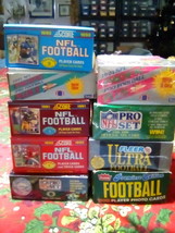 Huge Bulk Lot of 55 Unopened Old Vintage NFL Football Cards in Wax Packs NEW - £10.25 GBP