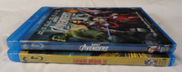 Marvel Iron Man 3 &amp; Avengers BLU-RAY 2 Disc Dvd Combo Pack Bundle No Scratches - £14.64 GBP