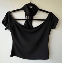 Charlotte Russe Women's Black Mockneck Crop Top SZ S - $10.88