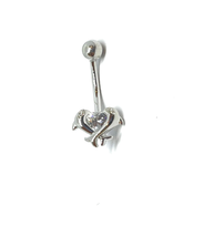 ADIRFINE 925 Sterling Silver Banana Bar Dolphin Heart Belly Button Ring - £37.65 GBP