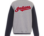 MLB Cleveland Indians Reversible Full Snap Fleece Jacket JHD Embroidered... - £107.65 GBP