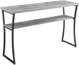 Faux Birch/Slate Gray Frame X-Calibur Console Table By Convenience Concepts. - £102.98 GBP