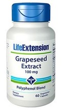 2 BOTTLES SALE Life Extension Grapeseed Extract 100 mg resveratrol 60 vcaps - £34.37 GBP