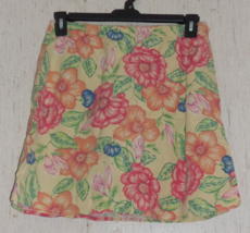 Excellent Womens Liz Claiborne Lizwear Yellow W/ Hawaiian Floral Skort Size 12 - £19.81 GBP