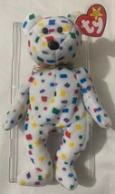 Rare Tag Errors Ty 2K Beanie Babies Bear White Confetti - Red Yellow Blue Green - £661.89 GBP