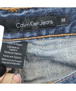 Calvin Klein Pants Mens 38 Blue Denim Flat Front Straight Leg Pockets Jeans - £23.69 GBP