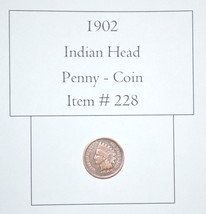 1902 Indian Head Penny, # 228, penny, vintage penny, vintage coins, rare coins - £10.85 GBP