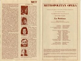 La Boheme Program Metropolitan Opera 1977 Luciano Pavarotti Renata Scotto - $17.82