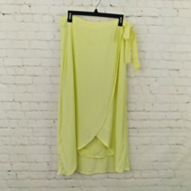 American Eagle Wrap Skirt Womens Large Yellow High Low Midi Lined - £20.09 GBP