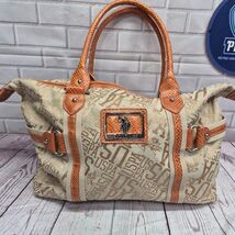 US Polo Assn Horse Medallion All Over Logo Graphics Large Handbag Purse - $21.80