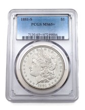 1881-S Silver Morgan Dollar Graded by PCGS as MS-65 Beautiful Finish - £385.31 GBP