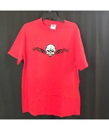 Silver Skull Red T-Shirt Alstyle Apparel &amp; Activewear Large L - £10.23 GBP