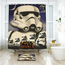 Starwars Storm Troopers 1 Shower Curtain Bath Mat Bathroom Waterproof Decorative - £17.75 GBP+