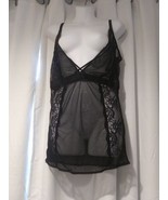 Baci Lingerie Women&#39;s Queen Size 14-18 Black Sheer Lace Bodysuit B - $18.69