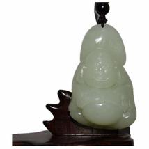 2.4&quot; China Certified Nature Hetian Nephrite Jade Laughing Buddha Necklac... - £132.27 GBP