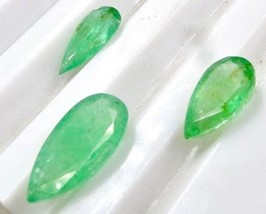 Natural Colombian Emerald Pear Cut 3 Pc 7.80 Ct Gemstone Earring Pendant Set - £519.99 GBP
