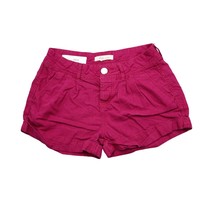 Forever 21 Shorts Womens 24 Red Mid Rise Solid Button Zip Cut Off Hot Pants - $18.69