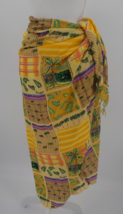 Anne Ormsby Womens 43x64&quot; Sarong Scarf &amp; Hair Tie Cover Up Yellow 1 Sz Fits Most - £14.22 GBP