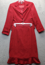Giorgio Sant&#39;Angelo 2 Piece Skirt Suit Womens 8 Dark Red Paisley Notch L... - $883.10 MXN