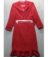 Giorgio Sant&#39;Angelo 2 Piece Skirt Suit Womens 8 Dark Red Paisley Notch L... - $46.39