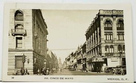 Mexico Av. Cinco De Mayo Street View Old Cars Postcard I9 - £35.54 GBP