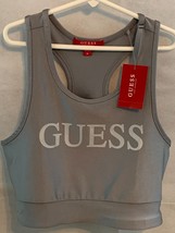 NEW! Guess Sissy Active Top Sports Bra M Misses Women NWT Silver Gray MSRP  $25 - £13.01 GBP