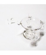 Punch Bowl &amp; Cups Blown Glass Dollhouse Miniature - $9.45