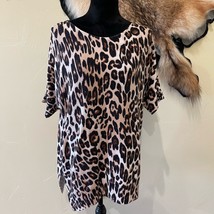Chico’s Leopard Print Short Sleeve Sweater - £18.24 GBP